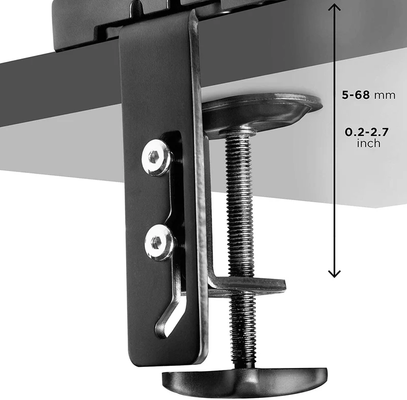 Duronic DMDC5X1 Supporto da scrivania monitor 13  24 staffa schermo con braccio estensore regolazione a gas morsetto tavolo VESA MAX 100 x 100mm struttura in acciaio INOX portata 6.5kg