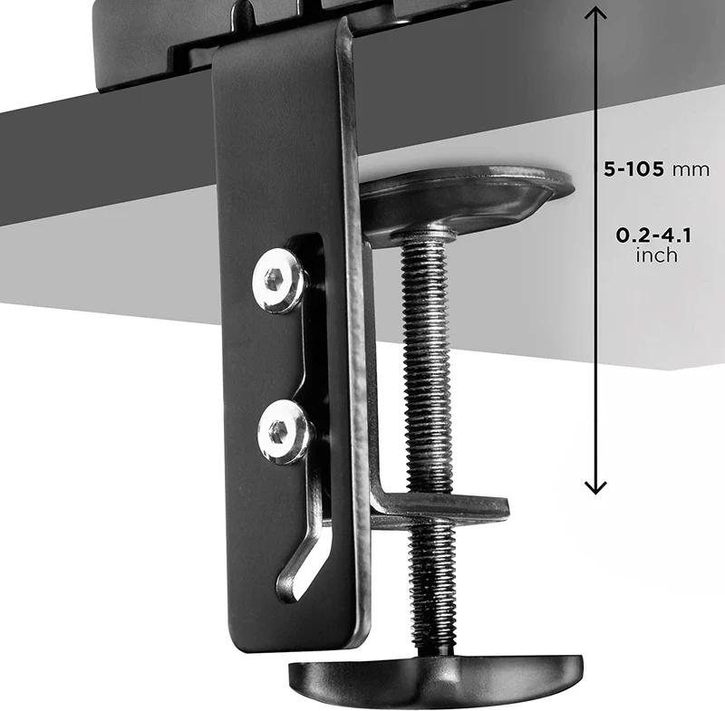 Duronic DMDC52 Supporto da scrivania per 2 monitor 13  24 staffa schermo due braccia estensori regolazione a gas morsetto tavolo VESA MAX 100 x 100mm struttura acciaio INOX portata 6.5kg