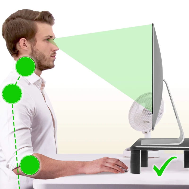 Duronic DM055 Supporto monitor scrivania dimensioni 40 x 28 cm - Supporto da tavolo regolabile da 4 a 15 cm per monitor e Laptop - Capacità 10kg - Mensola ergonomica per scrivania
