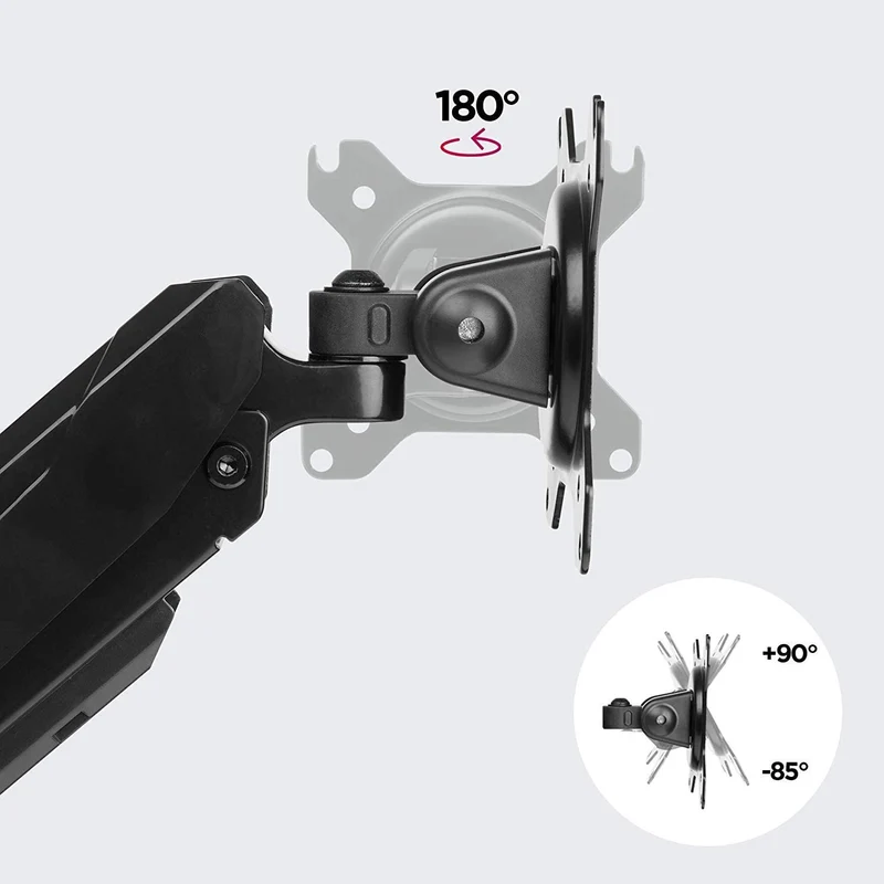 Duronic DMG52 Supporto da scrivania per 2 monitor 15  27 staffa schermo con due braccia regolazione a gas morsetto tavolo VESA MAX 100 x 100mm acciaio INOX portata 8kg