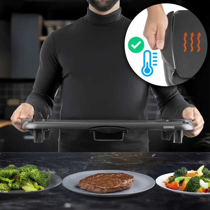 Duronic GP20 Grill Teppanyaki Elettrico, Piastra elettrica 2000W, Superficie cottura 52 x 27 cm, Plancha griglia antiaderente, per Cucina Interna ed Esterna, termostato