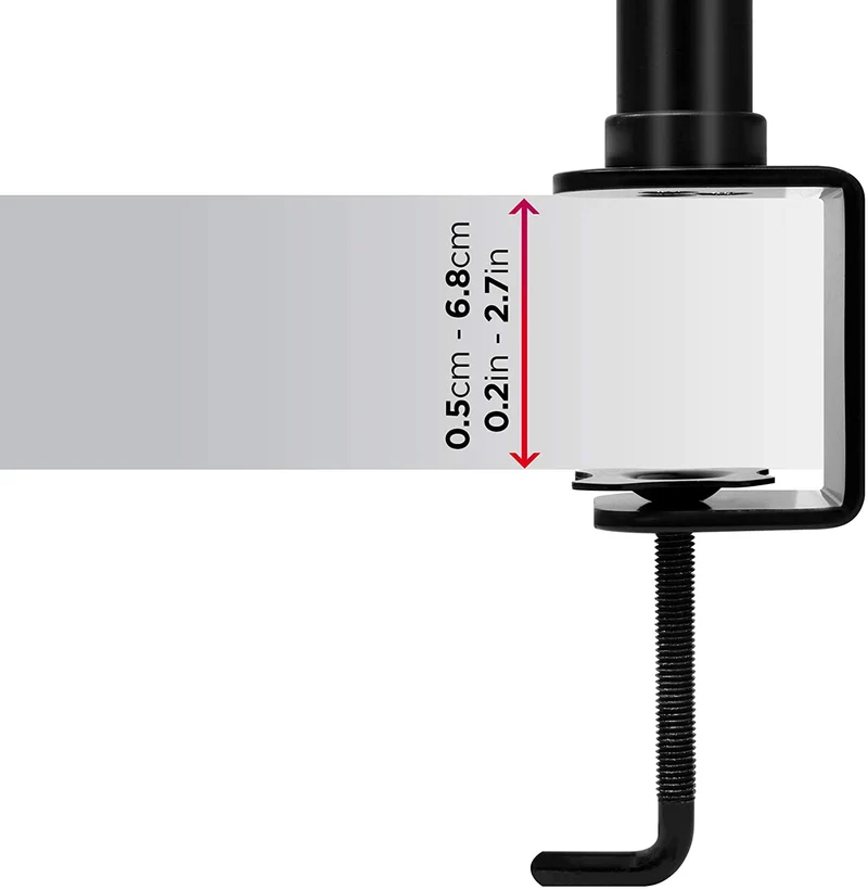 Duronic DM151X1 BK Supporto da scrivania per monitor 1332 | 8 kg per braccio | Altezza regolabile | Inclinazione -15°/+15°, rotazione 180°, rotazione 360°| VESA 75/100