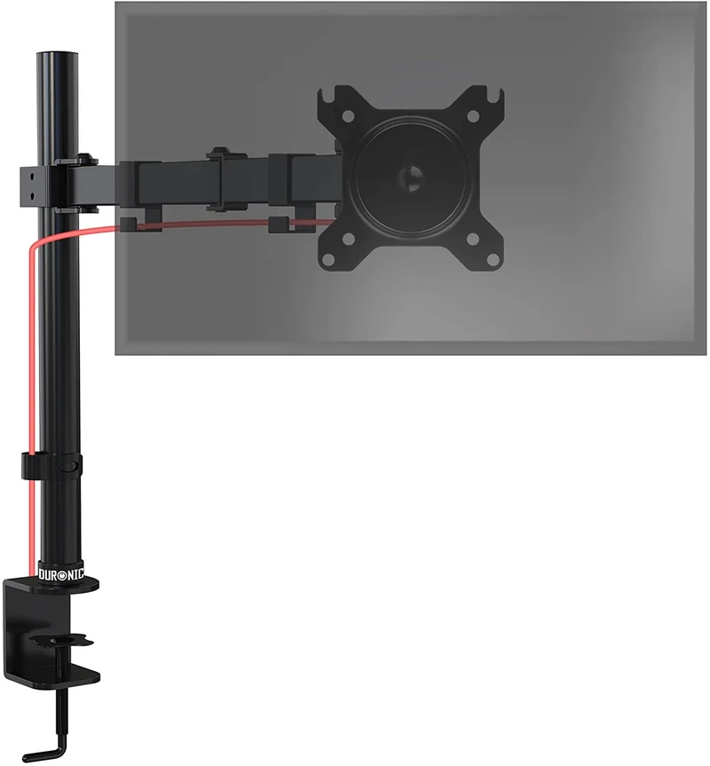 Duronic DM151X3 BK Supporto da scrivania per monitor 1332 | 8 kg con braccio estensore | Altezza regolabile | Inclinazione -15°/+15°, rotazione 180°, rotazione 360°| VESA 75/100