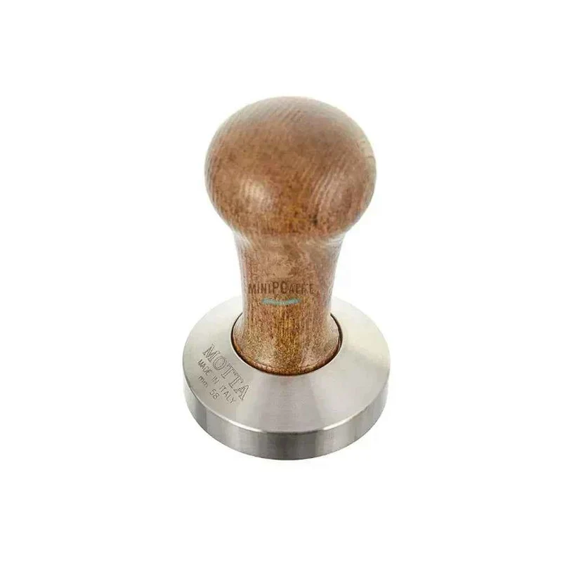 Motta Wood Tamper with Stainless Steel Flat Base 49-58mm