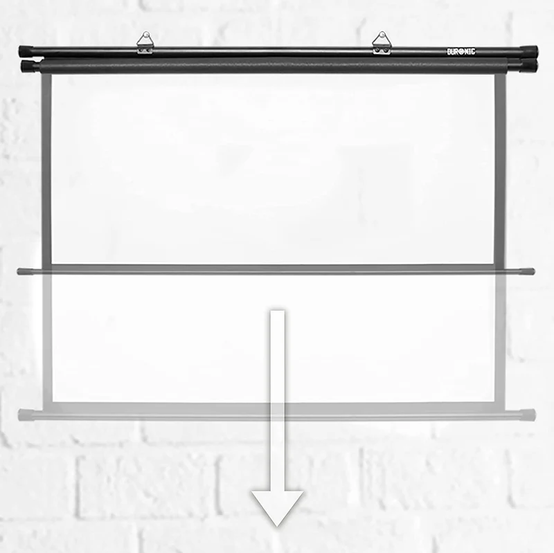 Duronic BPS50 4:3 Telo Proiettore 50 pollici, Schermo per proiettore, Telo da proiezione interno esterno, Home theater cinema Full HD 3D 4K, Schermo di proiezione anti pieghe per casa ufficio scuola