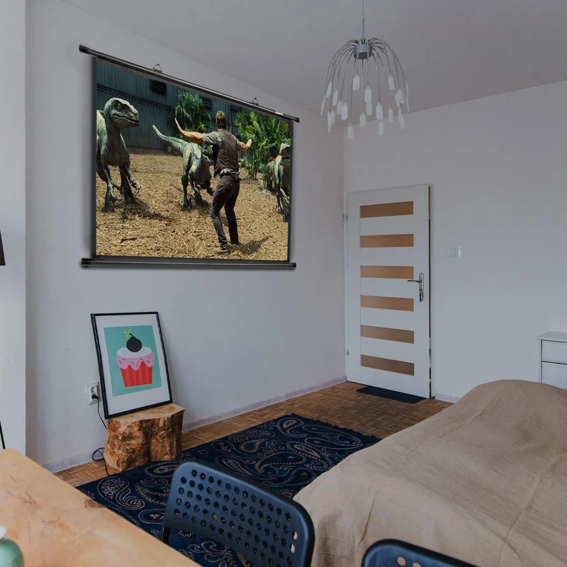 Duronic BPS40 4:3 Telo Proiettore 40 pollici, Schermo per proiettore, Telo da proiezione interno esterno, Home theater cinema Full HD 3D 4K, Schermo di proiezione anti pieghe per casa ufficio scuola