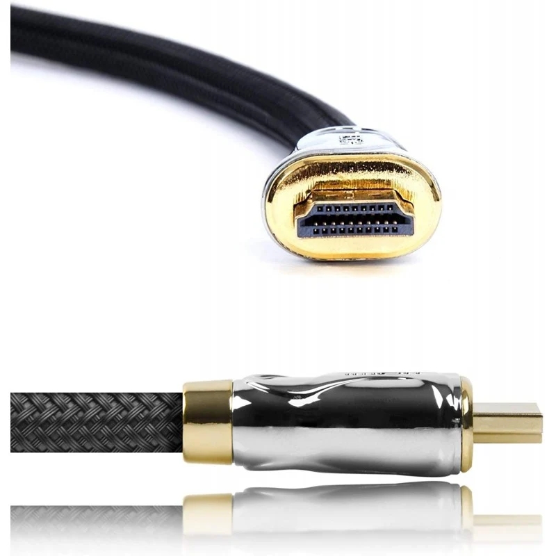 Duronic HDC04 /1m - Cavo HDMI schermato di ultima generazione V2.0 - 1 metro - connettori placcati oro 24k inclinabili e rotanti - Compatibile con TV plasma, LCD, LED, 3D - Consente la trasmissione di segnale full HD 1080p 4K 2160p compatibilità ethernet