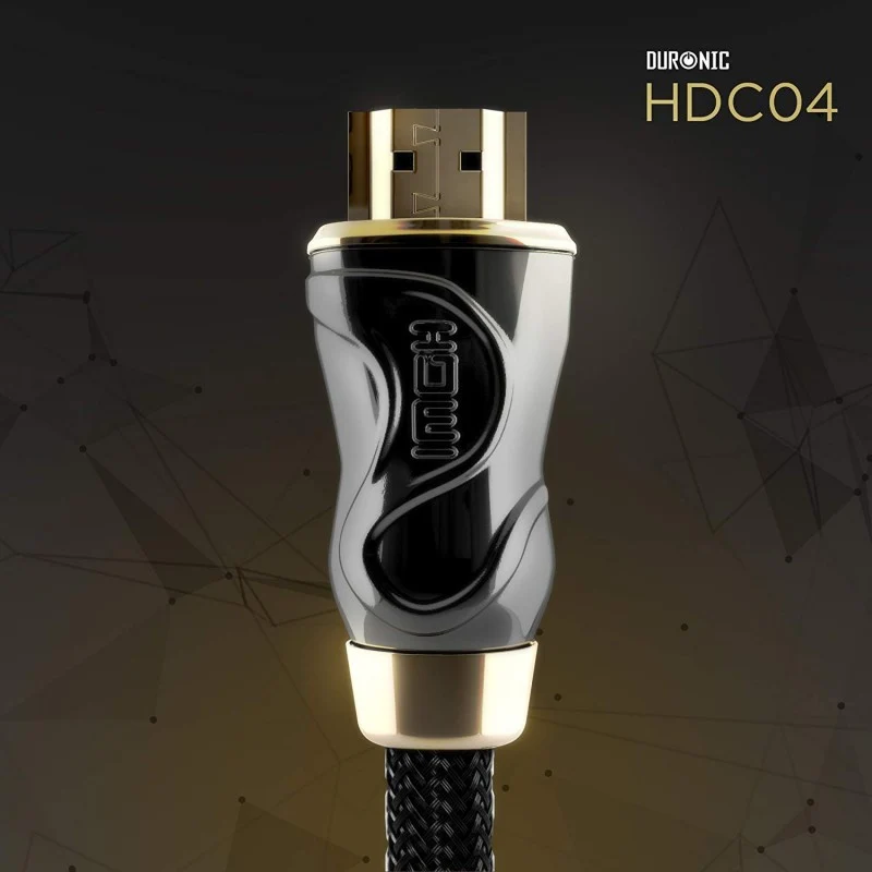 Duronic HDC04 /2m - Cavo HDMI schermato di ultima generazione V2.0 - 2 metri - connettori placcati oro 24k inclinabili e rotanti - Compatibile con TV plasma, LCD, LED, 3D - Consente la trasmissione di segnale full HD 1080p 4K 2160p compatibilità ethernet