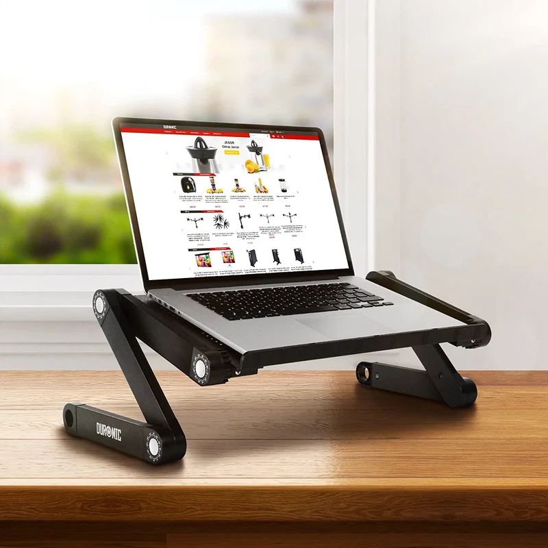Duronic DML121 Supporto PC portatile regolabile in 24 posizioni - Raffreddamento notebook - Rialzo leggero per tablet - Compatibilità universale - Laptop riser - Scrivania o tavolino da lavoro