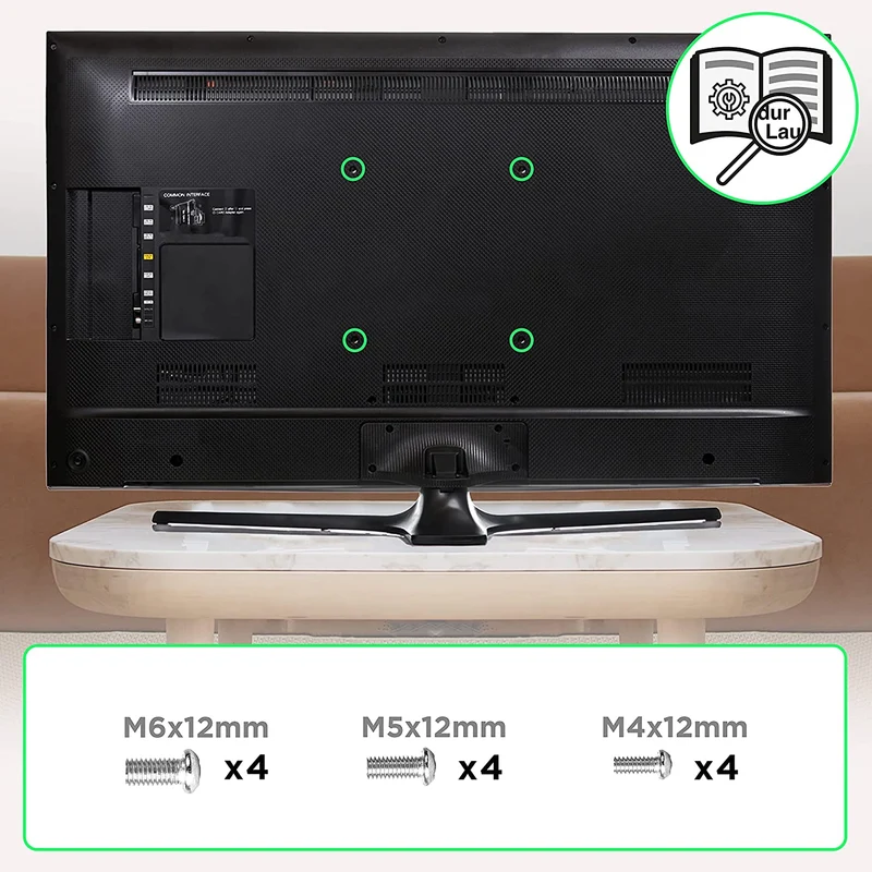 Duronic TVB0920 Supporto TV da parete 13" - 30" - Inclinazione +20° - Girevole 180°/360° - VESA 600x400 mm - Fissaggio per schermo piatto LCD/LED/OLED/QLED - Ultra resistente
