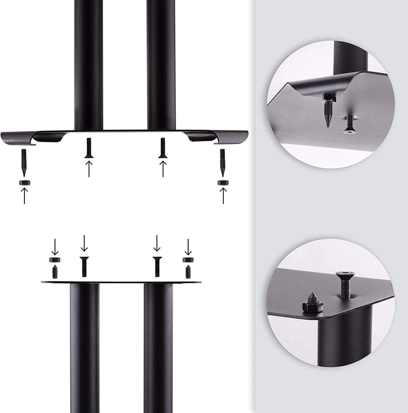 Duronic SPS1022 /80 Supporti per casse acustiche - Altoparlanti da terra - 80 cm di altezza - Riempimento con sabbia - Supporto antivibrazione - Ideale per impianti Hi-Fi / Stereo / Home Cinema 5.1