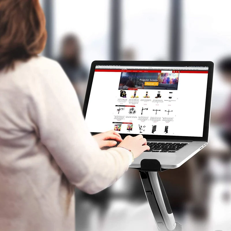 Duronic DM65L1X1 Supporto monitor da scrivania con morsetto e piattaforma per PC portatile  Braccio porta monitor Regolazione omnidirezionale - Compatibile con schermi TV per VESA standard