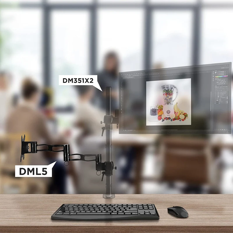 Duronic DML5 BK Braccio completo supplementare per VESA - Compatibile con la gamma DM35 - 18 cm x 4 cm - Compatibile con tutti i supporti monitor e staffe Duronic - Ideale per DM351, DM352, 353, 354