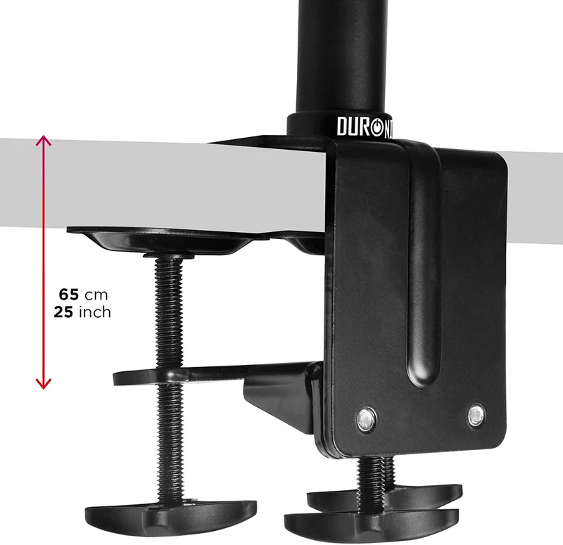 Duronic DM453VX1 Braccio per 4 monitor da 13 a 27 pollici | Supporto schermi quadruplo| Inclinazione e altezza regolabile | VESA 75 100 | Supporto monitor ergonomico doppio articolato | Gestione cavi