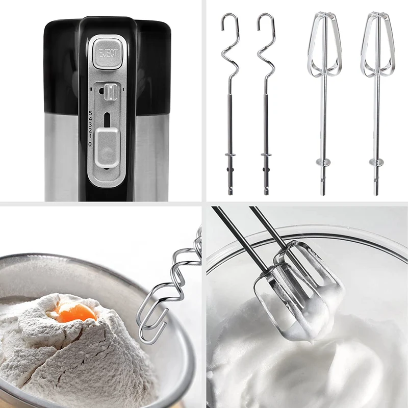 Duronic HM3 Sbattitore elettrico 300 W | Frusta elettrica con base per accessori | 5 velocità e funzione turbo | 2 fruste e 2 ganci in acciaio INOX | Leggero e confortevole | Per Dolci Biscotti Creme