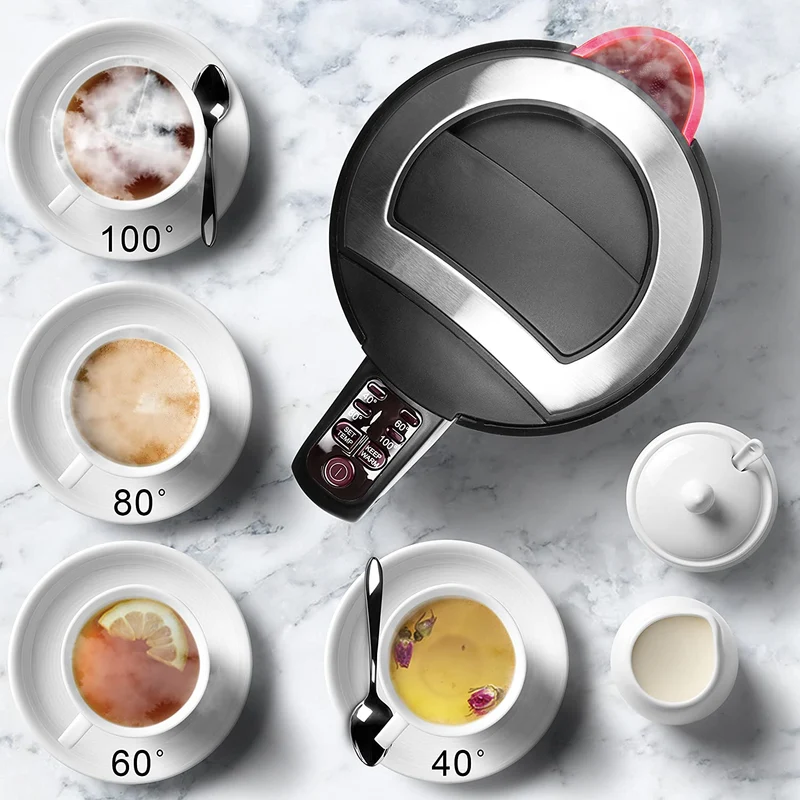 Duronic EK30 BK Bollitore acqua elettrico 2200W | Capacità 1,5 L | Temperatura regolabile da 40°C a 100°C | Spegnimento automatico | Funzione mantenimento temperatura | Per Acqua Tè Tisane Caffè