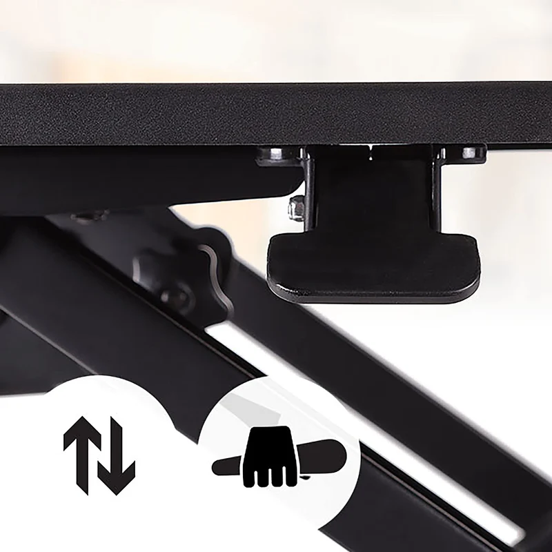 Duronic DM05D6 BK Postazione da lavoro per computer con ampia piattaforma 80 cm scrivania ufficio per pc monitor tastiera  altezza regolabile da 11 a 43 cm  compatibile con supporti monitor
