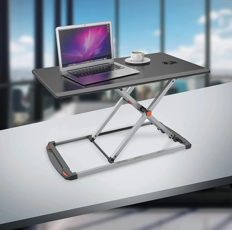 Duronic DM05D11 BK Postazione Lavoro  Altezza regolabile 5-40cm - Ampia Piattaforma 74-43cm - Portata 8kg  Scrivania ergonomica per Lavorare in Piedi con Supporto per Tastiera