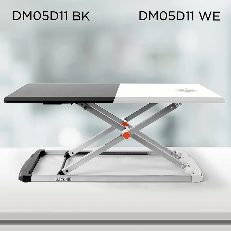 Duronic DM05D11 BK Postazione Lavoro  Altezza regolabile 5-40cm - Ampia Piattaforma 74-43cm - Portata 8kg  Scrivania ergonomica per Lavorare in Piedi con Supporto per Tastiera