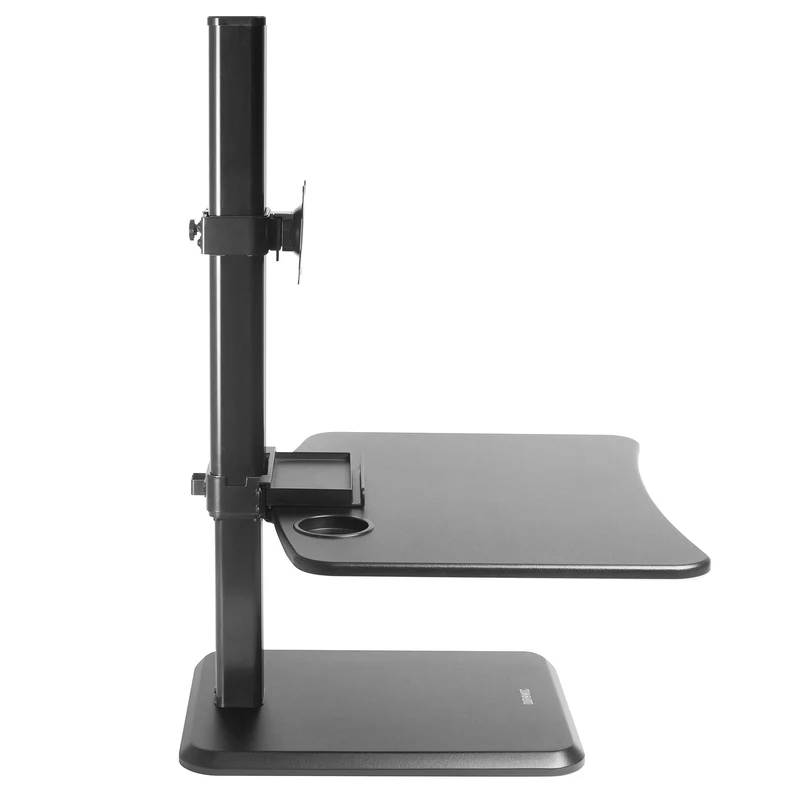 Duronic DM05D14 BKPostazione da lavoro per computer con ampia piattaforma 65 cm scrivania ufficio per pc monitor tastiera  altezza regolabile da 72 a 116 cm