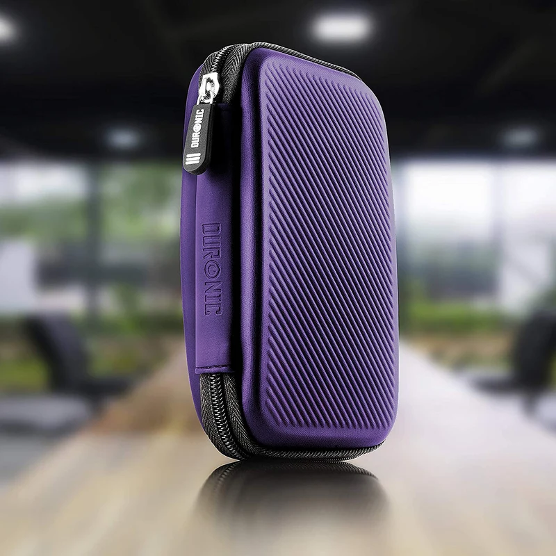 Duronic HDC2 VT Custodia per Hard Disk esterno, Compatibile con tutti i hard disk, Custodia portatile con scomparto per cavo renitente e leggero, Borsa protettiva antiurto, Viola