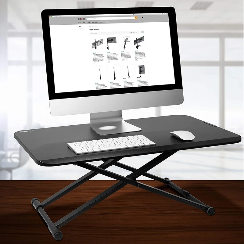 Duronic DM05D24 BK Postazione da Lavoro per Computer  Ampia piattaforma 74 x 47 cm  Altezza regolabile 5 a 40 cm  Scrivania regolabile per Monitor, tastiera, Laptop
