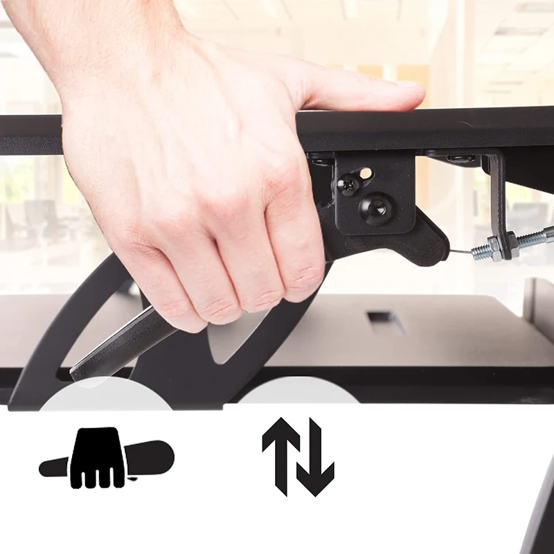 Duronic DM05D21 BK Postazione Lavoro  Altezza regolabile 13-49cm - Ampia Piattaforma 90-52cm - Portata 13kg  Scrivania ergonomica per Lavorare in Piedi con Supporto per Tastiera