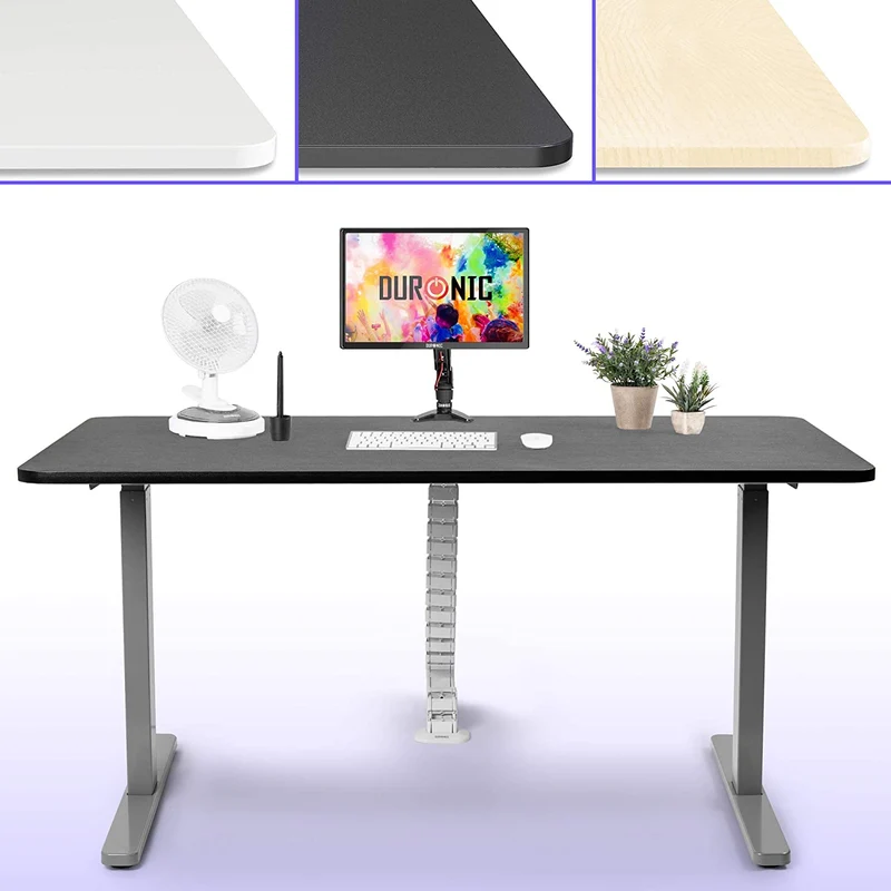 Duronic TT187 BK Piano scrivania  Ripiano scrivania 180 cm x 70 cm - Compatibile con telai da scrivania Duronic  Piano di lavoro per ufficio ergonomico  Nero