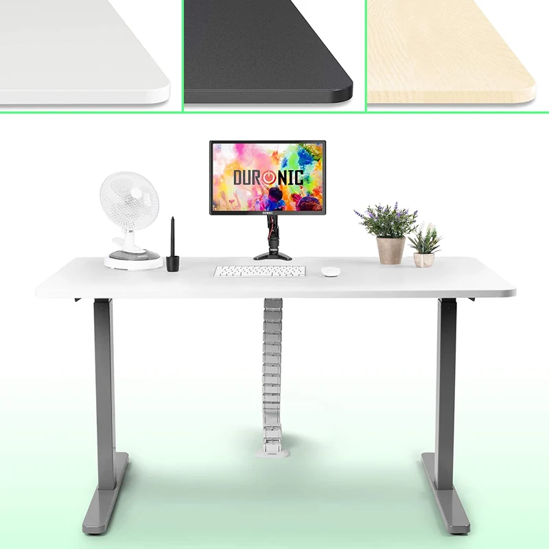 Duronic TT157 WE Piano scrivania  Ripiano scrivania 150 cm x 70 cm - Compatibile con telai da scrivania Duronic  Piano di lavoro per ufficio ergonomico  Bianco