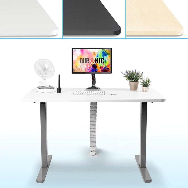 Duronic TT127 WE Piano scrivania  Ripiano scrivania 120 cm x 70 cm - Compatibile con telai da scrivania Duronic  Piano di lavoro per ufficio ergonomico  Bianco