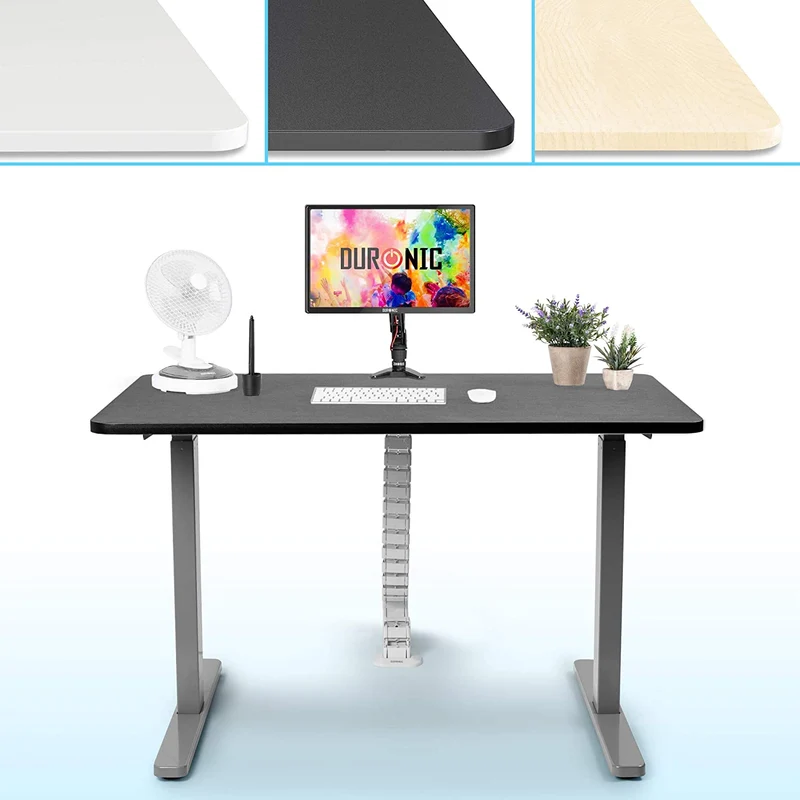 Duronic TT127 BK Piano scrivania  Ripiano scrivania 120 cm x 70 cm - Compatibile con telai da scrivania Duronic  Piano di lavoro per ufficio ergonomico  Nero