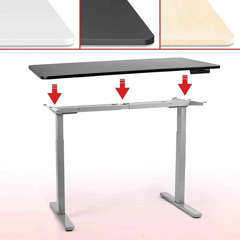 Duronic TM22 GY Telaio per scrivania elettrico - Altezza regolabile 71 - 116 cm - Postazione di lavoro ergonomica  Funzione memoria - 2 Livelli - Meccanismo doppio di sollevamento - Argento
