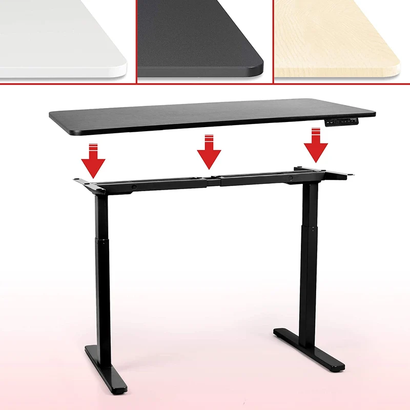 Duronic TM22 BK Telaio per scrivania elettrico - Altezza regolabile 71 - 116 cm - Postazione di lavoro ergonomica  Funzione memoria - 2 Livelli - Meccanismo doppio di sollevamento  Nero
