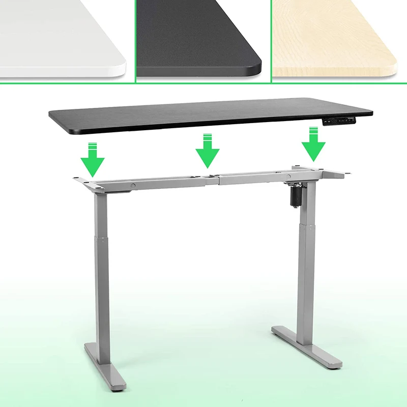 Duronic TM12 GY Telaio per scrivania elettrico - Altezza regolabile 71 - 116 cm - Postazione di lavoro ergonomica  Funzione memoria - 2 Livelli - Meccanismo singolo di sollevamento - Argento