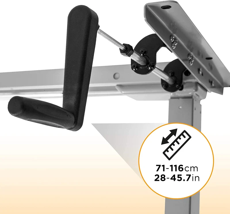 Duronic TM00 GY Telaio per scrivania - Altezza regolabile 71 - 116 cm manuale - Postazione di lavoro ergonomica - 2 Livelli - Robusta e personalizzabile  Argento