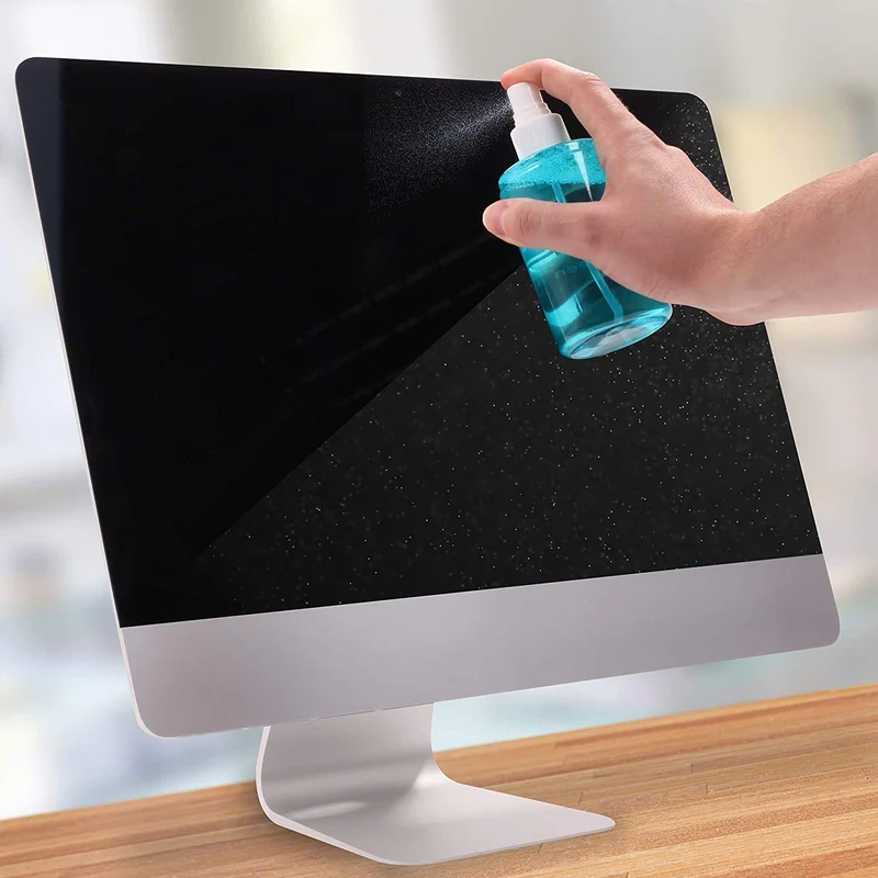 Duronic SCK102 Kit di pulizia - 2 Flaconi da 200ml con panno in microfibra - Detergente liquido PH neutro per monitor TV PC smartphone - Non lascia aloni o macchie