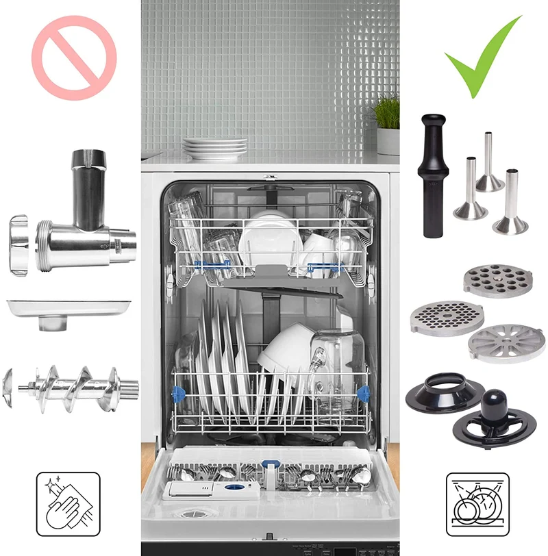 Duronic MG301 Tritacarne in acciaio inossidabile 3000 W  Accessori per salsicce, 3 dischi di macinazione, kibbe  Ideale per creare piatti a base di carne o verdure (hamburger vegani)