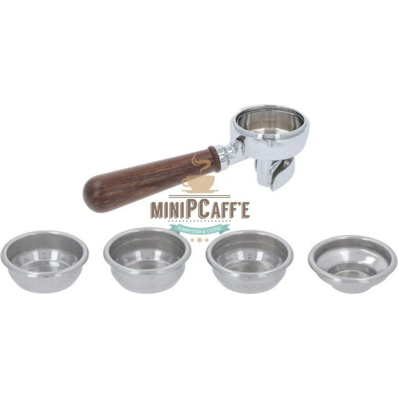 Lelit 58mm Double Spout Wooden Handle Portafilter