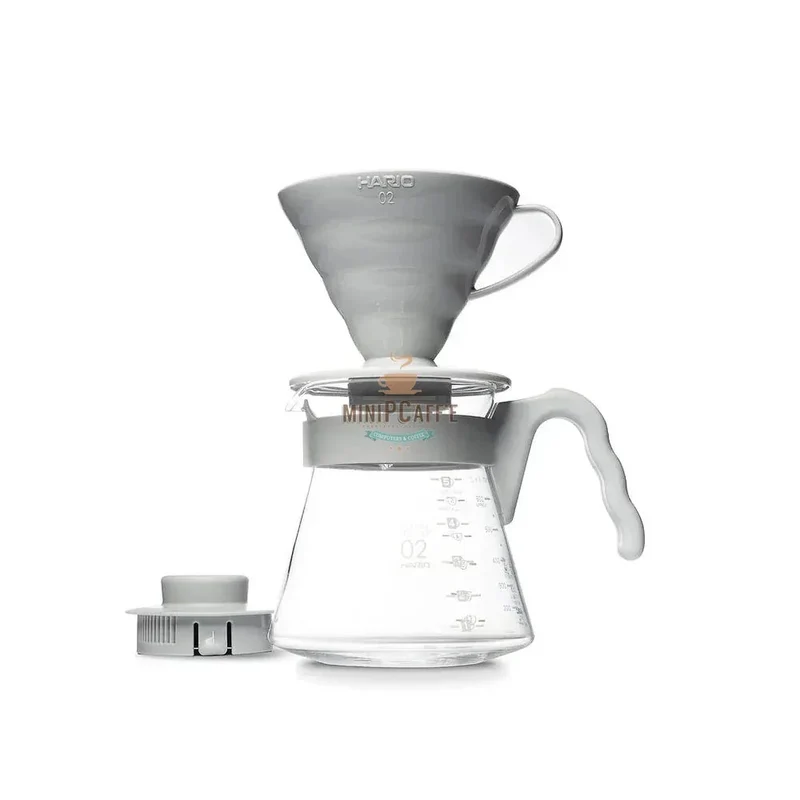 Hario V60 Starter Kit Pale Grey with Mini-Slim Plus Grinder