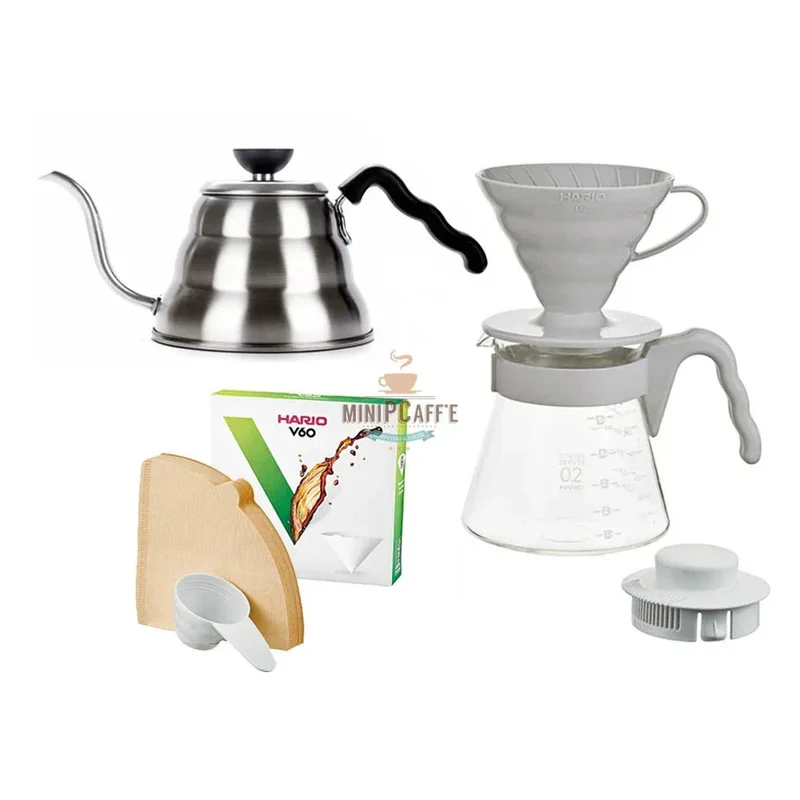 Hario V60 Pour Over Starter Kit Pale Grey