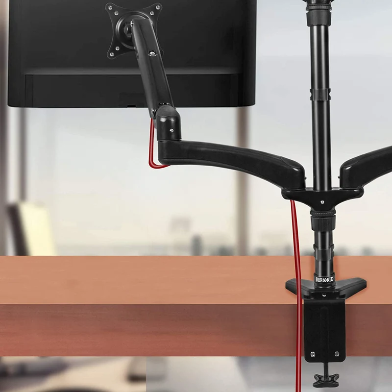 Duronic DM554 BK Braccio per 4 monitor da 15 a 27 pollici | Supporto schermi doppio | Inclinazione e altezza facilmente regolabile | VESA 75 100 | Supporto monitor ergonomico doppio articolato per PC