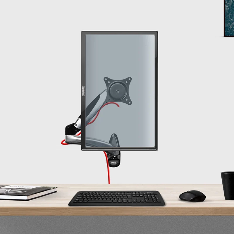 Duronic DM65W1X2 Supporto monitor da parete | Per schermi da 15 a 27 pollici | Inclinazione regolabile | Capacità 8 kg |VESA 70 100 | Supporto ergonomico murale | Con ganci gestione cavi | Universale