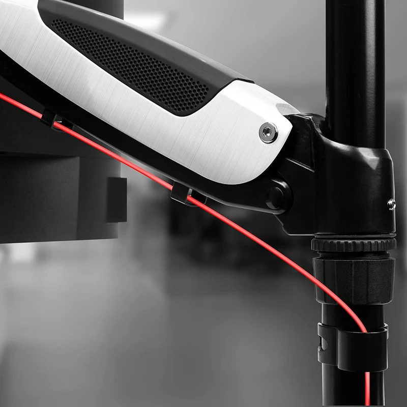 Duronic DM652 BK Supporto Monitor doppio per 2 schermi da 15-27 pollici, Braccio monitor PC ergonomico fino 8kg, VESA 75/100mm, regolabile altezza inclinazione girevole, per ufficio casa scuola, nero