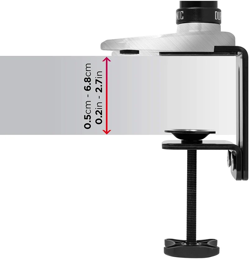 Duronic DM653 BK Braccio per 3 monitor da 15 a 27 pollici | Supporto schermi triplo | Inclinazione e altezza regolabile | VESA 75 100 | Supporto monitor con tensione gas per PC | Con morsetto