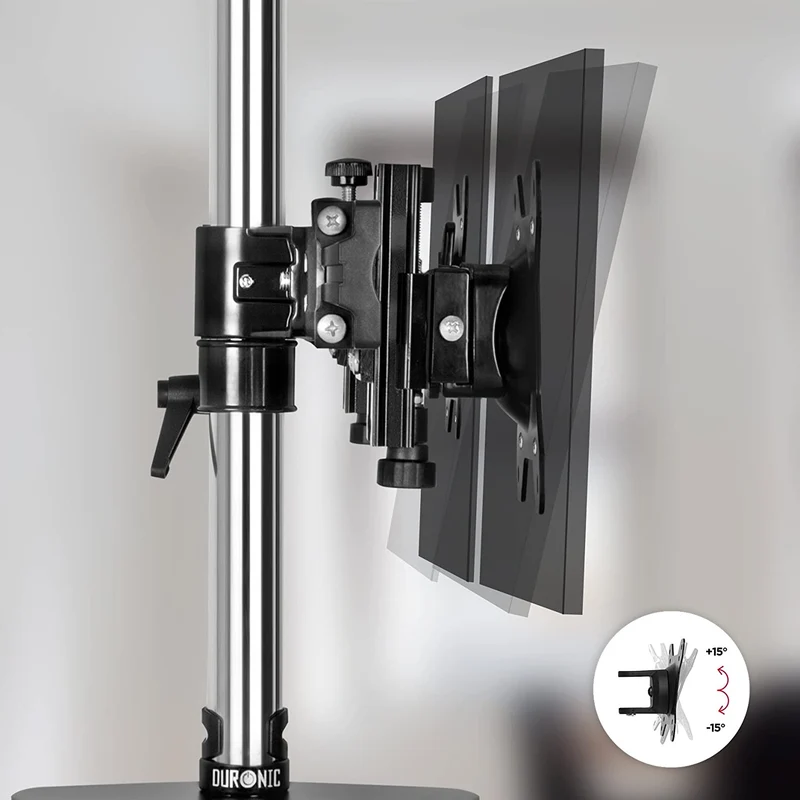 Duronic DM752 BK Supporto Monitor doppio per 2 schermi fino a 24 pollici, Braccio monitor PC ergonomico fino 8kg, VESA 75/100mm, regolabile altezza inclinazione girevole, per ufficio casa scuola, nero