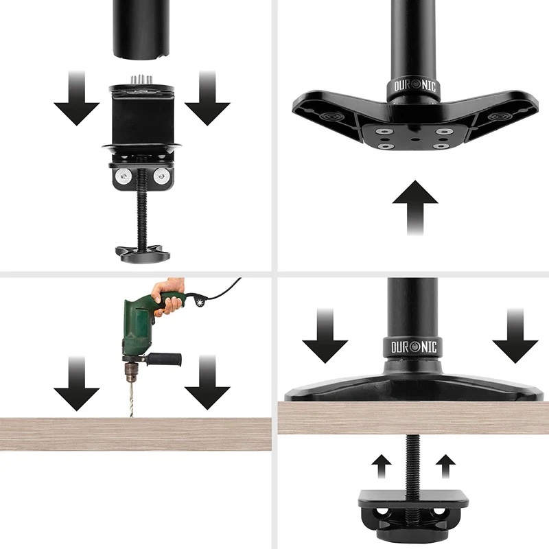 Duronic DM-GR-02 Grommet per supporti monitor della gamma DM45 / DM55 / DM65  Attraverso fori sulla scrivania  Alternativa al morsetto