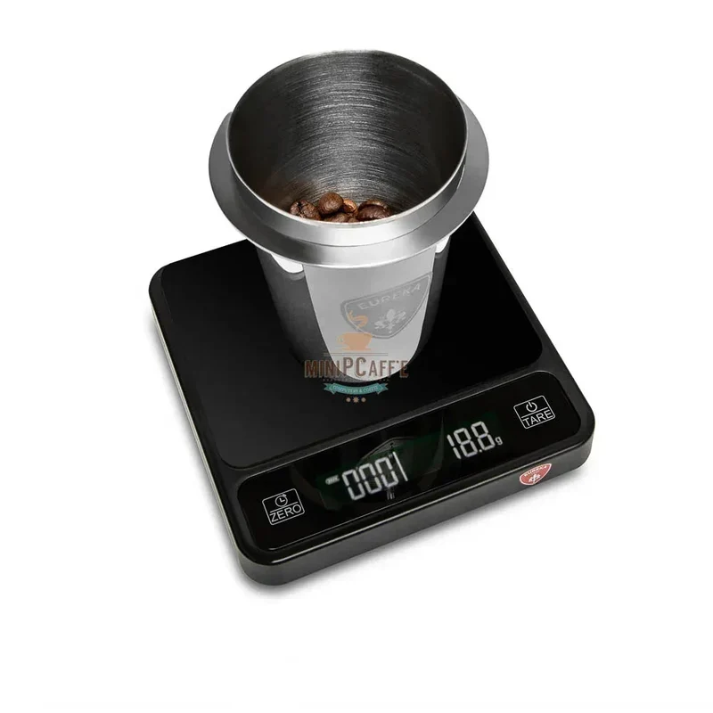 Eureka Baby Olive Wood Hand Grinder Set with Precisa Coffee Scale and Dosing Cup