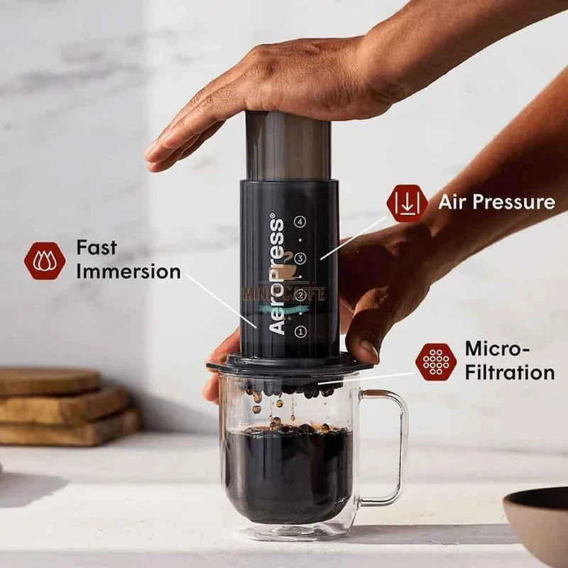 AeroPress Coffee Brewing Set with Eureka Hand Grinder and Scale