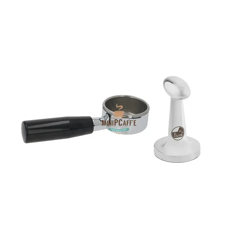 La Pavoni Olive Wood Handle Set with Bottomless Portafilter and Tamper
