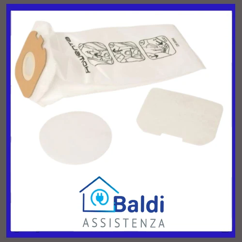 KIT 5 SACCHETTI MICROFIBRA + 2 MICROFILTRI PER ASPIRAPOLVERE ROWENTA POWERLINE